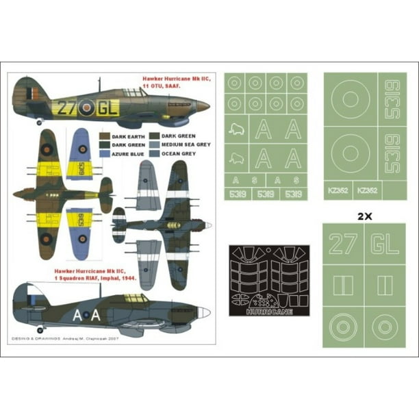 Montex Super Mask 1:24 Hurricane Mk.IIC #2 for Trumpeter Stencil #K24044 Montex Super Mask 1:24 Hurricane Mk.IIC #2 for Trumpeter Stencil #K24044